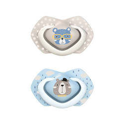 Canpol Babies Smoczek Silikonowy Symetryczny Bonjour Paris 6-18m 2szt. Boy