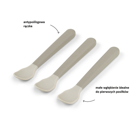 Done by Deer Foodie Łyżeczki Dla Niemowląt Easy-Grip Sand 3szt.