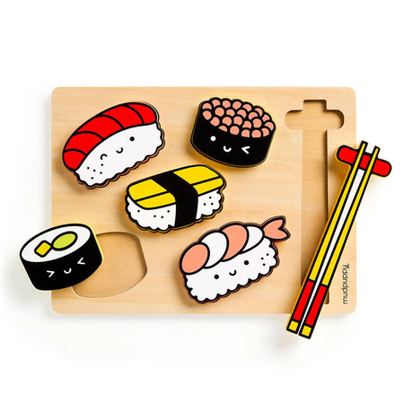 Mudpuppy Pierwsze puzzle drewniane 3D Sushi 6 elementów 1+