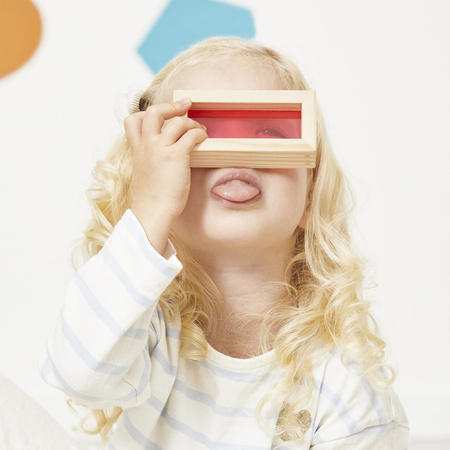 Janod Klocki drewniane przeźroczyste kolorowe sensoryczne 12 m+