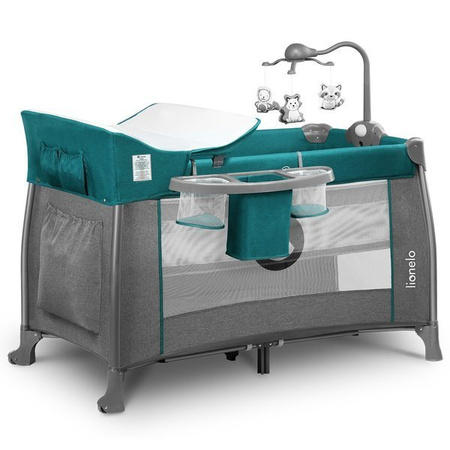 Lionelo Thomi Łóżeczko Turystyczne Green Turquoise 