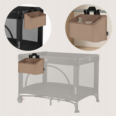 Lionelo Sidepocket Medium Organizer na łóżeczko wiszący przybornik 43x15x23 Beige