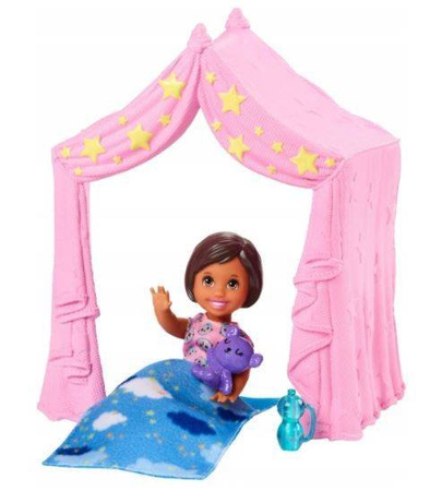 Barbie Akcesoria Namiocik, Zjeżdżalnia + Laleczka FXG94