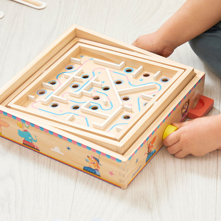 Janod Gra zręcznościowa Labirynt Ball Maze Applepop 5+