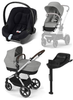 Cybex Eos Lux Wózek Głęboko-Spacerowy Rama Silver Stone Grey+ Aton B2 i-Size Fotelik 0-13kg + Baza One Volcano Black
