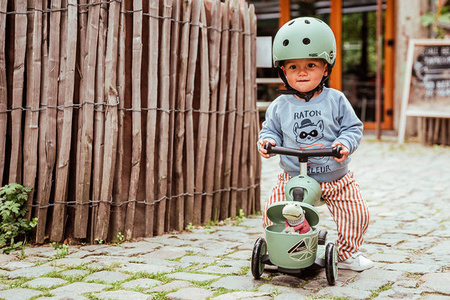 Scootandride Highwaykick 1 Lifestyle 2w1 Jeżdzik i Hulajnoga Trójkołowa z Zamykanym Schowkiem 1-5 lat Green Lines