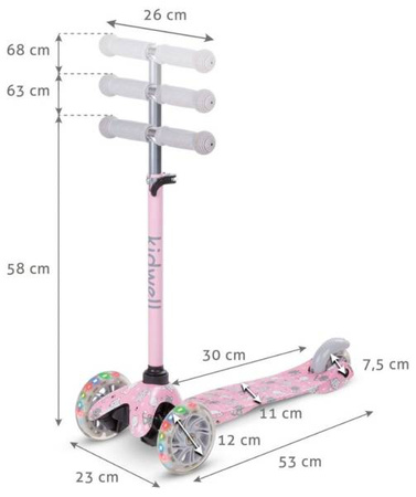 Kidwell Uno Hulajnoga Balansowa Trójkołowa Cats