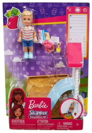 Barbie Akcesoria Namiocik, Zjeżdżalnia + Laleczka FXG94