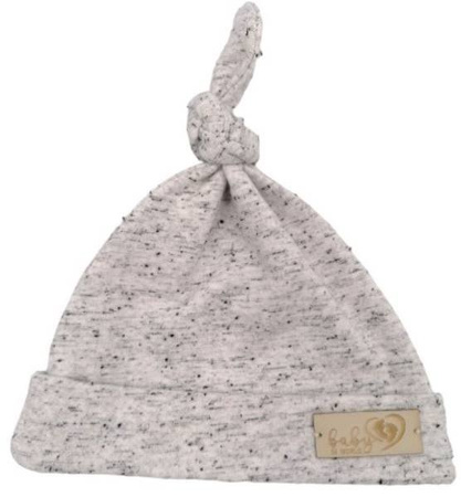 Baby in World Czapka Niemowlęca Smerfetka 3-6m Szary Melanż 