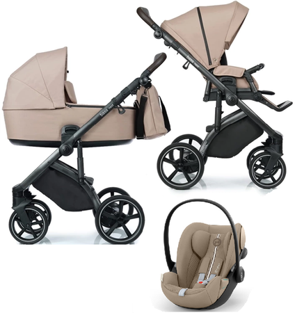Roan Bass Next Wózek Głęboko-Spacerowy 2w1 + Cybex Cloud G I - Size Fotelik Samochodowy