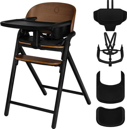 Lionelo Celia - krzesełko do karmienia rosnące z dzieckiem | Black Wood