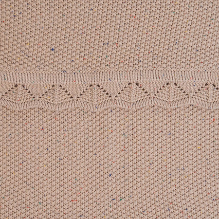 Lodger Kocyk niemowlęcy dziergany bawełniany 80x100 beżowy Tribe Fancy Linen