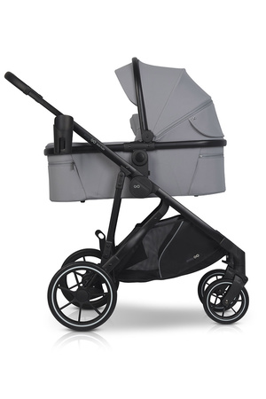 Easy Go Duoflex Wózek Głęboko-Spacerowy Bliźniaczy Rok po Roku Cloudy Gray 2 Siedziska 1 Gondola