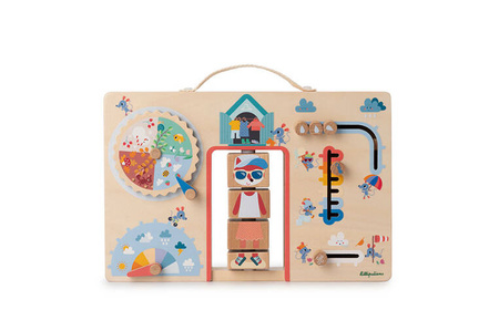 Lilliputiens Drewniana tablica manipulacyjna walizka "Ubranie na każdą pogodę" Lisiczka Alice 2 lata +