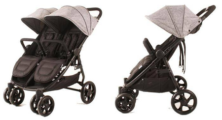 Kekk Spacerowy Wózek Bliźniaczy Xinn Twin Grey