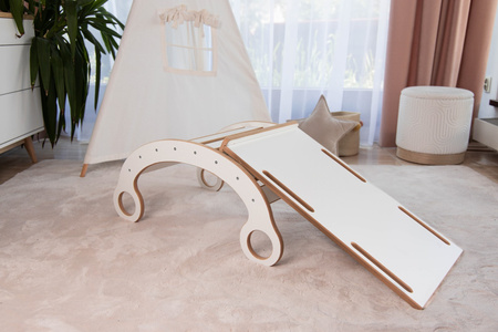 GUGI Bujak Montessori XL Drewniany + Ścianka Wspinaczkowa / Zjeżdzalnia