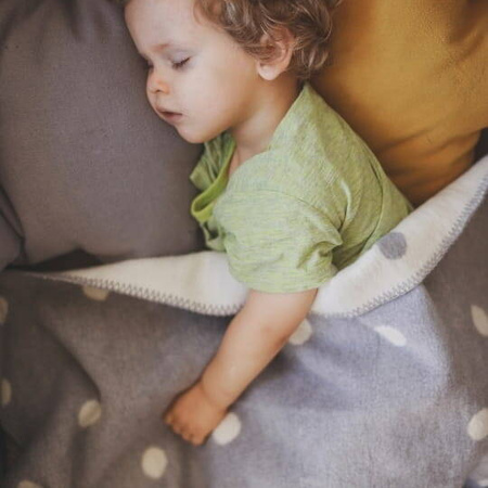 Zaffiro Koc Bawełniany 75x100 cm Grochy Białe z Szarym