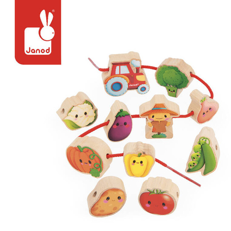 Janod Nawlekanka z drewnianymi warzywami Farma 2+