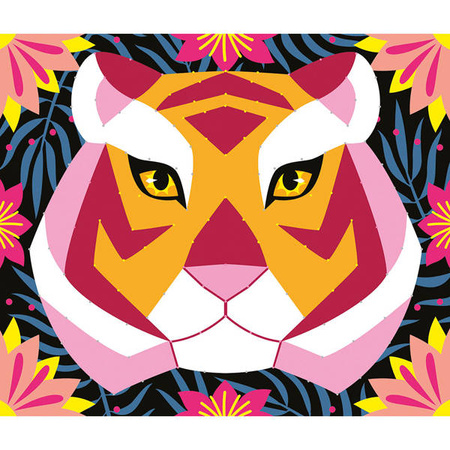 Janod Zestaw Kreatywny Przeplatanka 3D String Art Zwierzęta Dżungli 8+