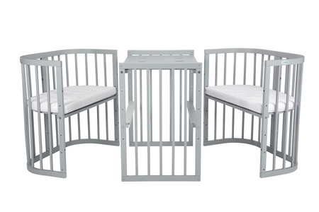 [OUTLET] Waldin Łóżeczko Dziecięce 7w1 z Materacem Szare