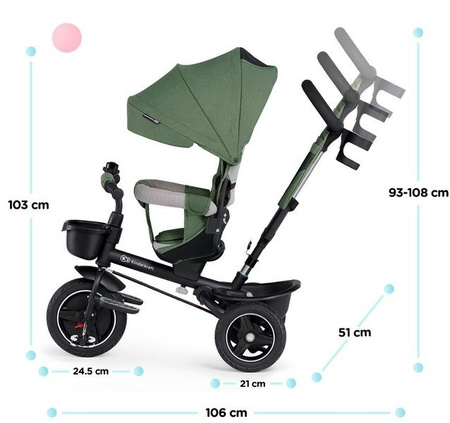 Kinderkraft Spinstep Rowerek Trójkołowy Pastel Green