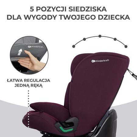 Kinderkraft Oneto 3 I-Size Fotelik Samochodowy 9-36 kg Cherry Pearl