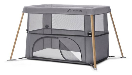 Kinderkraft Movi Łóżeczko Turystyczne   Grey&Wooden