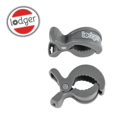 Lodger Klipsy klamry do wózka uniwersalne 2 szt. szare Carbon