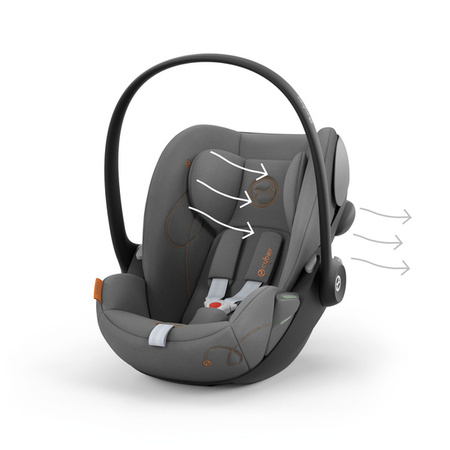 Cybex Balios S Lux Wózek Głęboko-Spacerowy + Cloud G I-Size Fotelik Samochodowy 0-13kg + Baza G + Osłony Przeciwdeszczowe + Adaptery Lava Grey