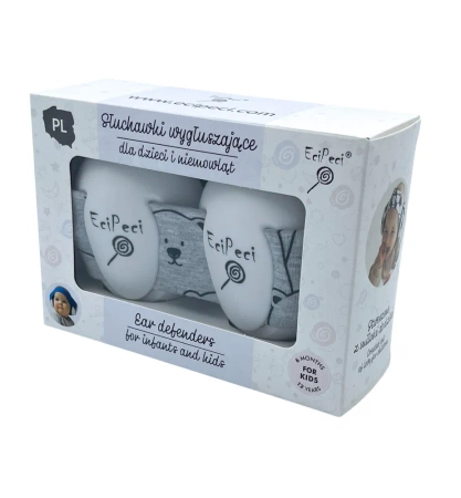 EciPeci Słuchawki Wygłuszające Pandy Szare