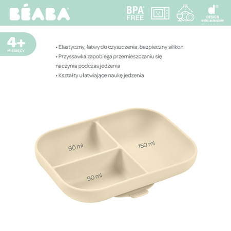 Beaba Silikonowy trójdzielny talerz z przyssawką Clay