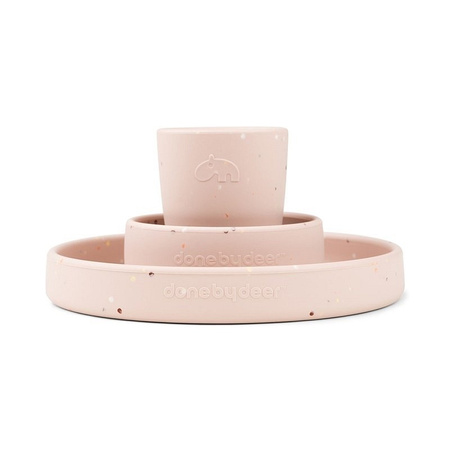 Done by Deer Silikonowy Zestaw Obiadowy Confetti Powder