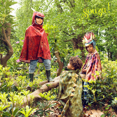 Souza! Kostium peleryna z kapturem - maską dinozaur Triceratops 4-7 lat