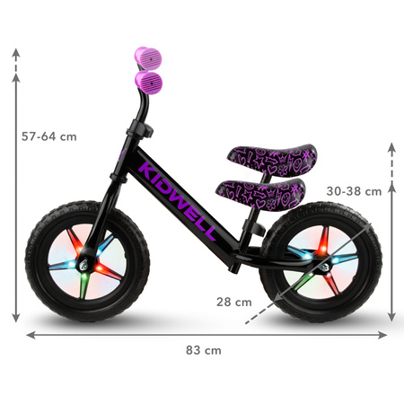 Kidwell Rebel Led Rowerek Biegowy Neon Pink