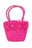 Souza! Torebka dla dzieci słomkowa z kwiatkami Winny różowa