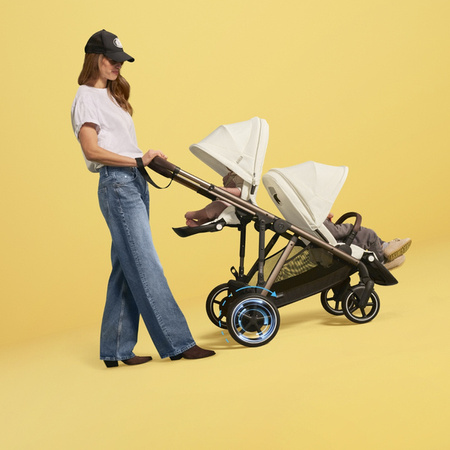 Cybex E-Gazelle S Wspomagany Wózek Spacerowy Rama Taupe Almond Beige + Cybex Śpiworek Snogga Almond Beige