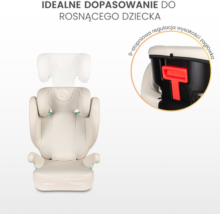 Caretero Breezy Fix - fotelik samochodowy 100-150 cm 2w1 z funkcją boostera | Beige