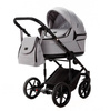 Adamex Locco Wózek Głęboko-Spacerowy Szary TK-56-LUX + Cybex Aton B2 i-Size Fotelik 0-13kg + Baza + Adaptery