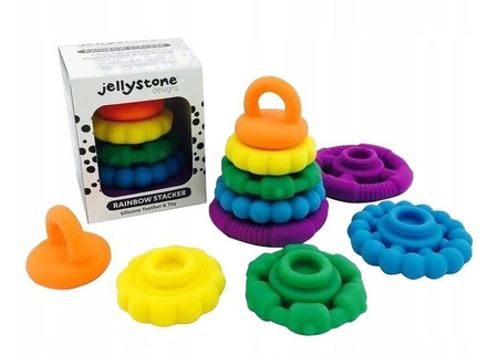 Jellystone Silikonowy Gryzak Wieża Tęczowy