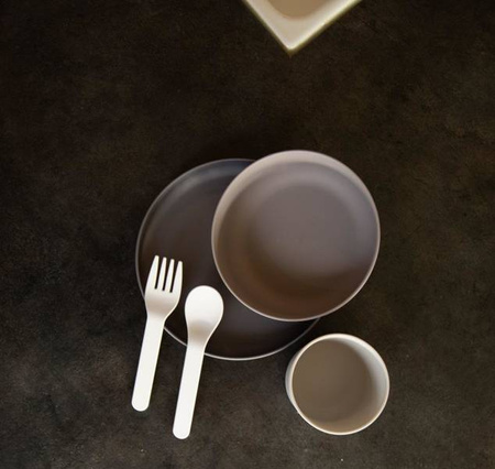 Bo Jungle Zestaw Naczyń BioPlastik CPLA Grey 