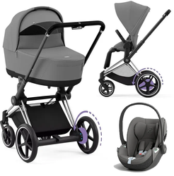 Cybex E-Priam 4.0 Wózek Głęboko-Spacerowy + Cloud T i-Size Fotelik Samochodowy 0-13kg Mirage Grey