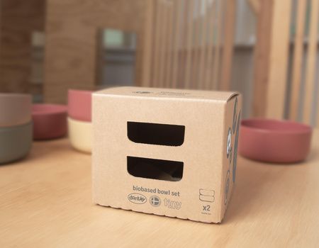 Dantoy TINY BIObased Miska dla dzieci 2 szt Nude/Ruby Red