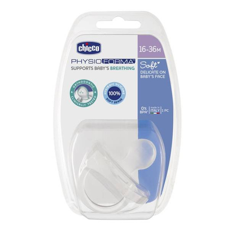Chicco Smoczek Uspokajający Physioforma Soft Silikonowy 16-36 M+ 1 Szt