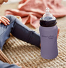 Everyday Baby, Szklana butelka ze smoczkiem M reagująca na temperaturę, 240 ml Borówkowy