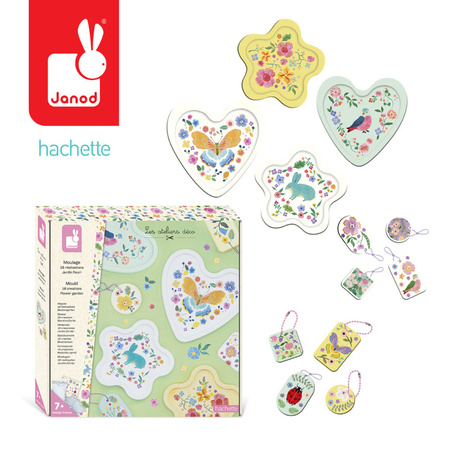 Janod Zestaw kreatywny Formy i odlewy 16 ozdób Ogród kwiatowy 7+