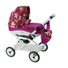 Adbor Lily Wózek dla Lalek Fioletowy Kwiatki Lc-16