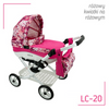 Adbor Lily Wózek dla Lalek Różowy Kwiatki Lc-20