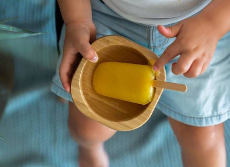 Ecorascals Miseczka Bambusowa Głęboka z Przyssawka i Łyżeczką Szara