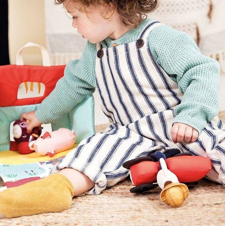 Lilliputiens Rozkładany Domek Farma z 6 Zwierzątkami, Rolnikiem i Traktorem 18m+