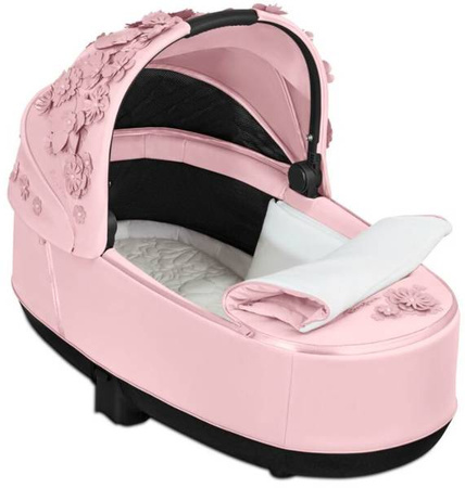 Cybex e-Priam 4.0 Rama ze Stelażem Siedziska + Gondola Wózek Głęboki Pale Blush Simply Flowers